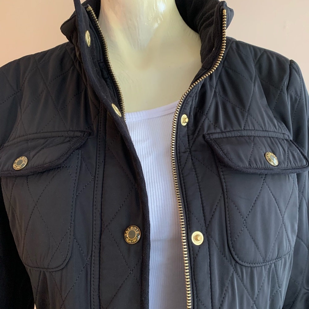 Talbots black quilted jacket - Picture 4 of 9